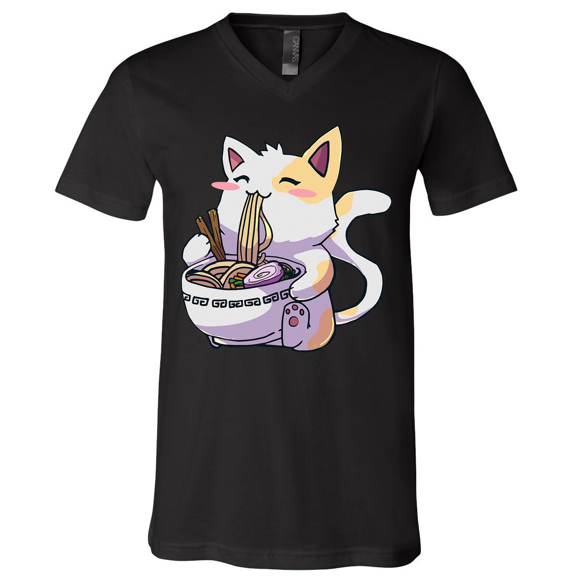 Ramen Cat Kawaii Anime Japanese Kawaii Neko V-Neck T-Shirt