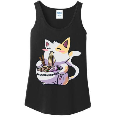 Ramen Cat Kawaii Anime Japanese Kawaii Neko Ladies Essential Tank