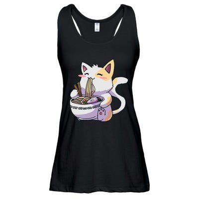 Ramen Cat Kawaii Anime Japanese Kawaii Neko Ladies Essential Flowy Tank