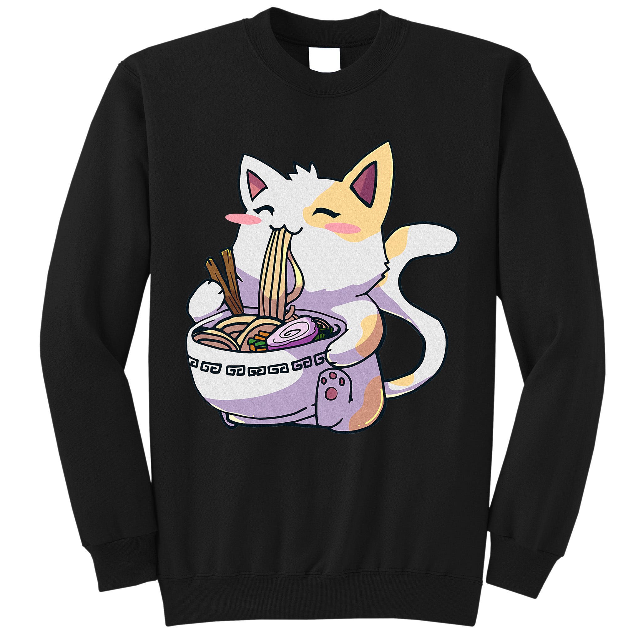 Ramen Cat Kawaii Anime Japanese Kawaii Neko Tall Sweatshirt