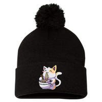 Ramen Cat Kawaii Anime Japanese Kawaii Neko Pom Pom 12in Knit Beanie