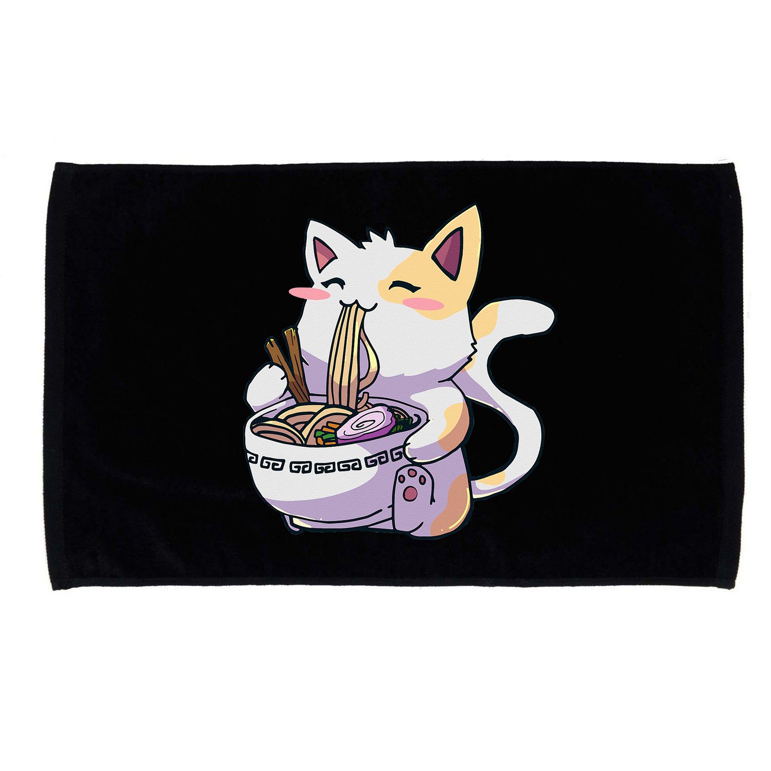 Ramen Cat Kawaii Anime Japanese Kawaii Neko Microfiber Hand Towel