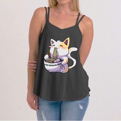 Ramen Cat Kawaii Anime Japanese Kawaii Neko Women's Strappy Tank