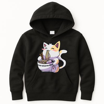 Ramen Cat Kawaii Anime Japanese Kawaii Neko Kids Hoodie