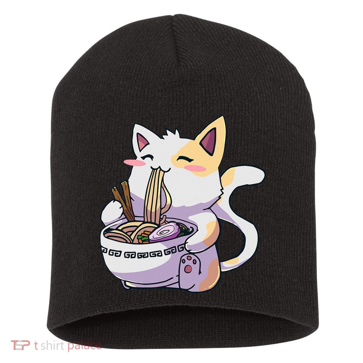 Ramen Cat Kawaii Anime Japanese Kawaii Neko Short Acrylic Beanie
