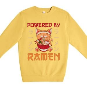 Ra Cat Kawaii Anime Japanese Food Gift Girls Boys Teens Premium Crewneck Sweatshirt