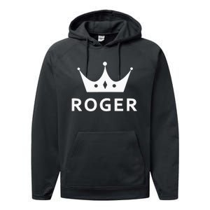 ROGER CROWN KING CUSTOM GIFT NAME FOR ROGER Performance Fleece Hoodie