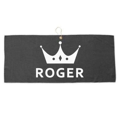 ROGER CROWN KING CUSTOM GIFT NAME FOR ROGER Large Microfiber Waffle Golf Towel