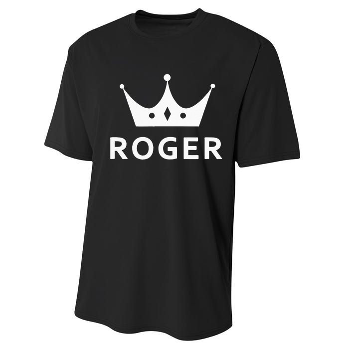 ROGER CROWN KING CUSTOM GIFT NAME FOR ROGER Performance Sprint T-Shirt