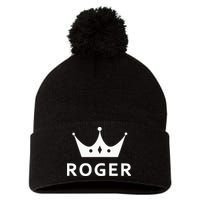 ROGER CROWN KING CUSTOM GIFT NAME FOR ROGER Pom Pom 12in Knit Beanie