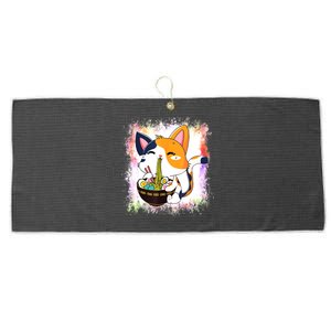 Ramen Cat Kawaii Anime Japanese Teen Girls Large Microfiber Waffle Golf Towel