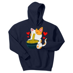 Ramen Cat Kawaii Anime Japanese Kawaii Cat Valentines Day Kids Hoodie