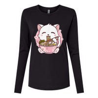 Ra Cat Kawaii Anime Japanese Food Girls Official Teenager  Womens Cotton Relaxed Long Sleeve T-Shirt