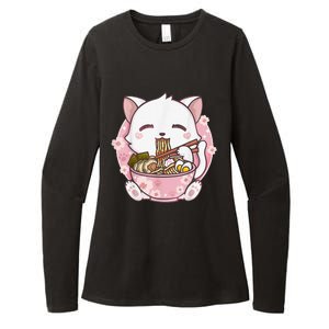 Ra Cat Kawaii Anime Japanese Food Girls Official Teenager  Womens CVC Long Sleeve Shirt