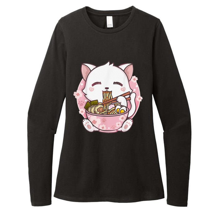 Ra Cat Kawaii Anime Japanese Food Girls Official Teenager  Womens CVC Long Sleeve Shirt