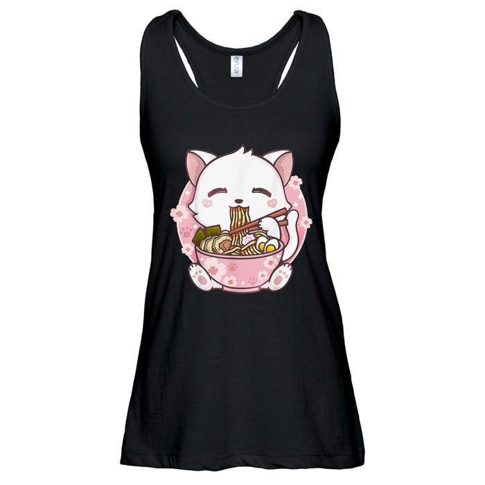 Ra Cat Kawaii Anime Japanese Food Girls Official Teenager  Ladies Essential Flowy Tank