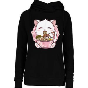 Ra Cat Kawaii Anime Japanese Food Girls Official Teenager  Womens Funnel Neck Pullover Hood