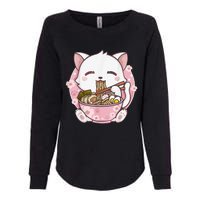 Ra Cat Kawaii Anime Japanese Food Girls Official Teenager  Womens California Wash Sweatshirt