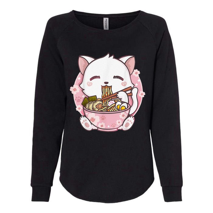 Ra Cat Kawaii Anime Japanese Food Girls Official Teenager  Womens California Wash Sweatshirt