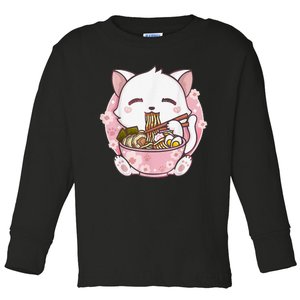 Ra Cat Kawaii Anime Japanese Food Girls Official Teenager  Toddler Long Sleeve Shirt