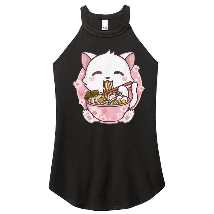 Ra Cat Kawaii Anime Japanese Food Girls Official Teenager  Women's Perfect Tri Rocker Tank