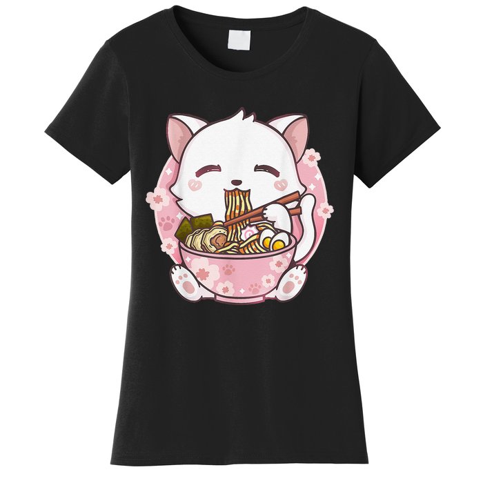 Ra Cat Kawaii Anime Japanese Food Girls Official Teenager  Women's T-Shirt