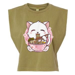 Ra Cat Kawaii Anime Japanese Food Girls Official Teenager  Garment-Dyed Women's Muscle Tee