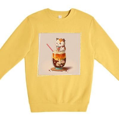 Ra Cat Kawaii Anime Japanese Kawaii Neko Premium Crewneck Sweatshirt