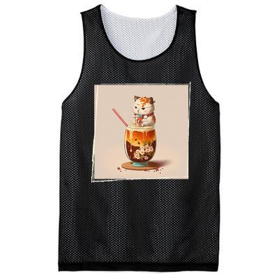 Ra Cat Kawaii Anime Japanese Kawaii Neko Mesh Reversible Basketball Jersey Tank