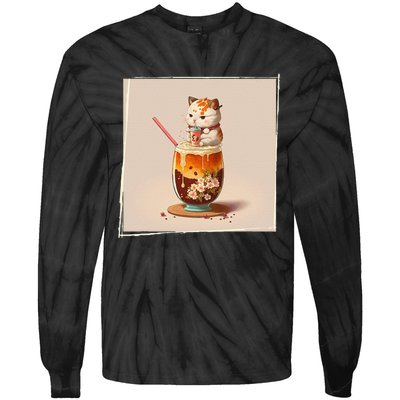 Ra Cat Kawaii Anime Japanese Kawaii Neko Tie-Dye Long Sleeve Shirt