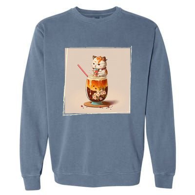 Ra Cat Kawaii Anime Japanese Kawaii Neko Garment-Dyed Sweatshirt