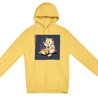 Ra Cat Kawaii Anime Japanese Kawaii Neko  Premium Pullover Hoodie