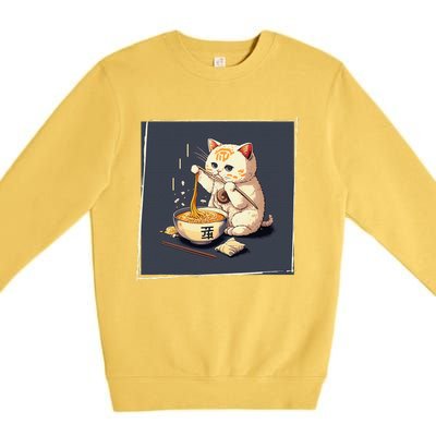 Ra Cat Kawaii Anime Japanese Kawaii Neko  Premium Crewneck Sweatshirt