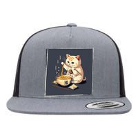 Ra Cat Kawaii Anime Japanese Kawaii Neko  Flat Bill Trucker Hat