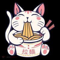 Ramen Cat Kawaii Anime Japanese Kawaii Neko Sustainable Bucket Hat