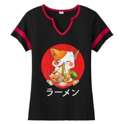 Ra Cat Kawaii Neko Anime Otaku Gifts  Ladies Halftime Notch Neck Tee