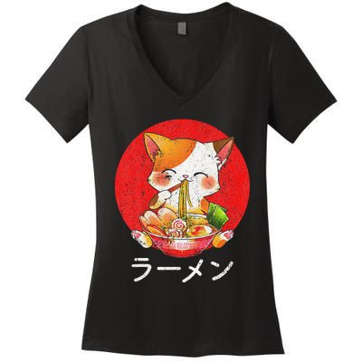 Ra Cat Kawaii Neko Anime Otaku Gifts  Women's V-Neck T-Shirt