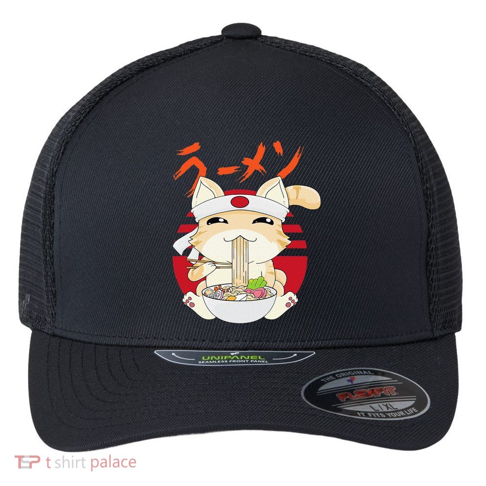 Ra Cat Kawaii Neko Ra Japanese Anime  Flexfit Unipanel Trucker Cap