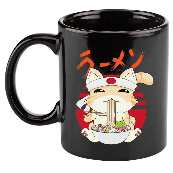 Ra Cat Kawaii Neko Ra Japanese Anime  11oz C Handle Ceramic Mug