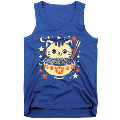 Ra Cat Kawaii Neko Japanese Noodles Aesthetic Otaku Lover Tank Top