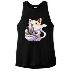 Ra Cat Kawaii Anime Japanese Kawaii Neko Ladies PosiCharge Tri-Blend Wicking Tank