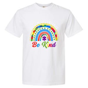 Rainbow Choose Kindness Be Kind Autism Awareness Acceptance Gift Garment-Dyed Heavyweight T-Shirt