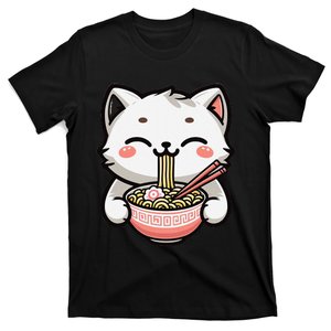 Ramen Cat Kitten Kawaii Japanese Neko Anime T-Shirt