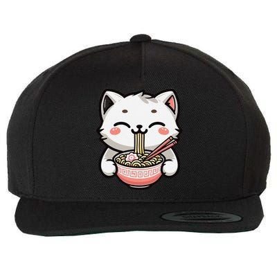 Ramen Cat Kitten Kawaii Japanese Neko Anime Wool Snapback Cap