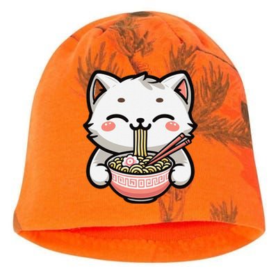 Ramen Cat Kitten Kawaii Japanese Neko Anime Kati - Camo Knit Beanie