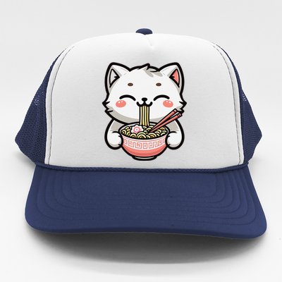 Ramen Cat Kitten Kawaii Japanese Neko Anime Trucker Hat