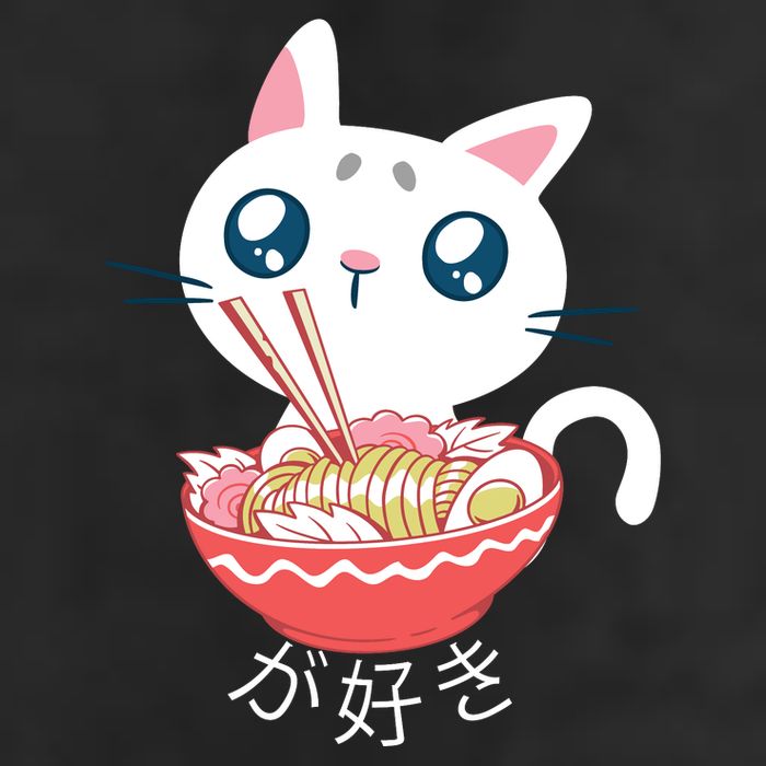 Ramen Cat Kawaii Anime Japanese Kawaii Neko 7 Panel Mesh Trucker Snapback Hat