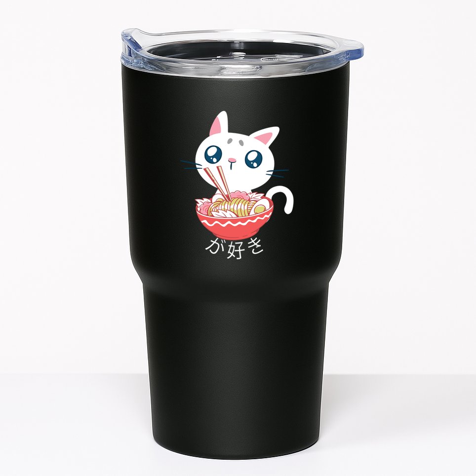 Ramen Cat Kawaii Anime Japanese Kawaii Neko Tumbler