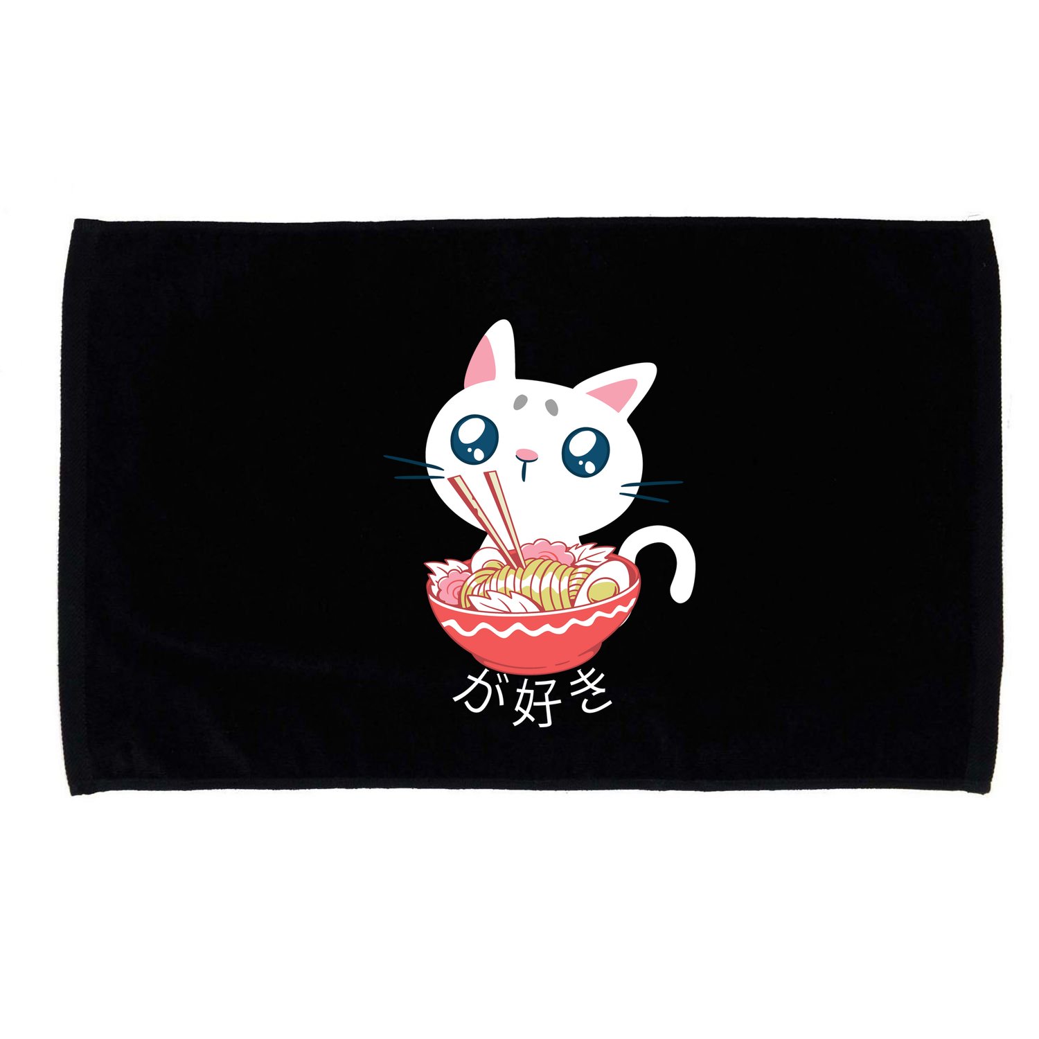 Ramen Cat Kawaii Anime Japanese Kawaii Neko Microfiber Hand Towel