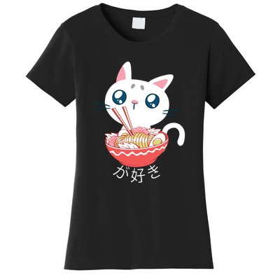 Ramen Cat Kawaii Anime Japanese Kawaii Neko Women's T-Shirt